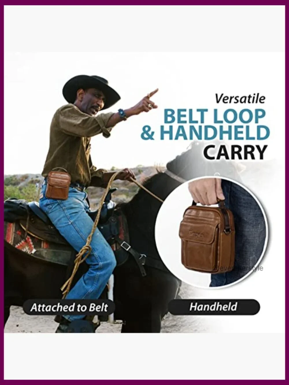 Genuine Leather Phone Pouch for Belt Crossbody Purse Fanny Pack